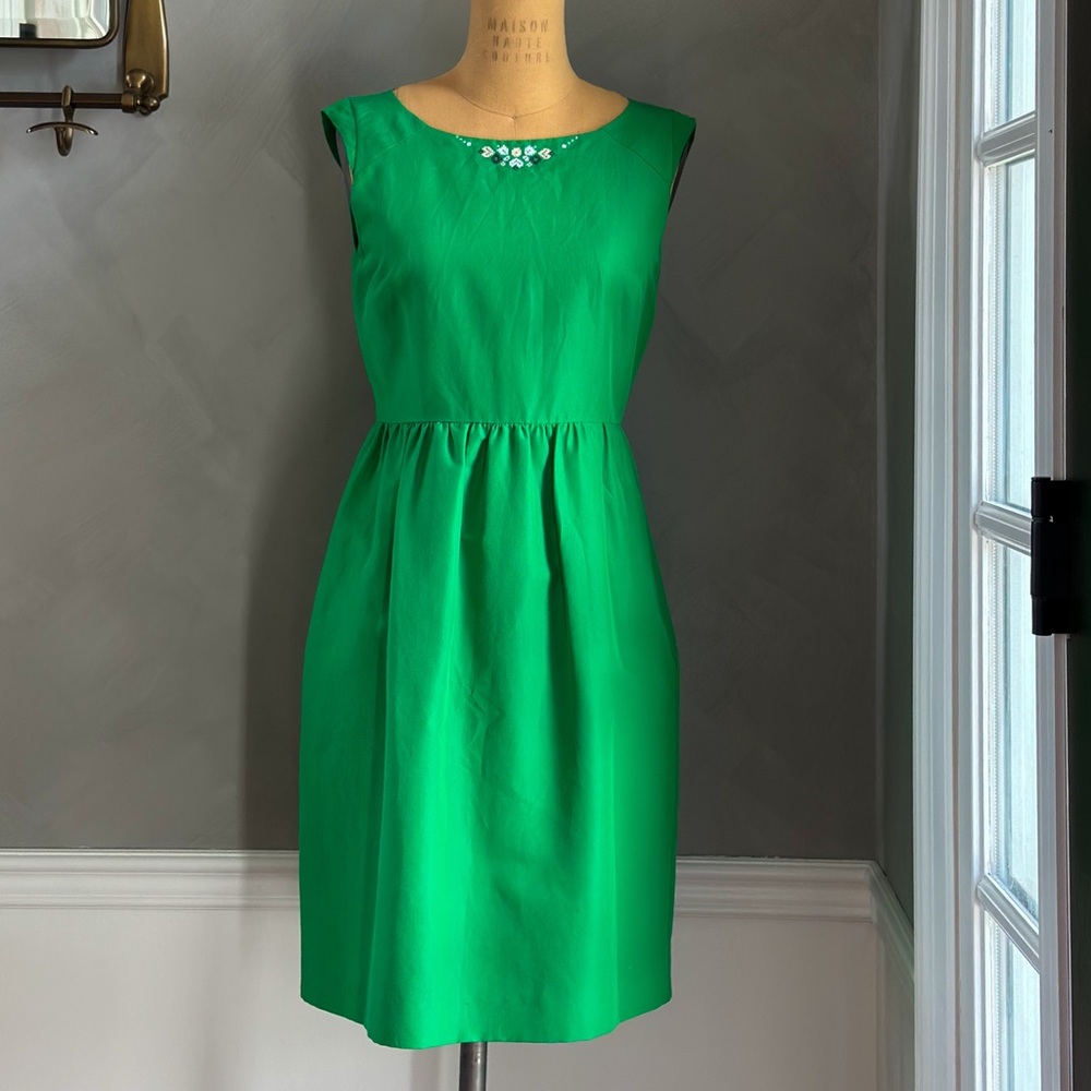 J. Crew Vibrant Green Midi Dress